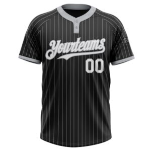 Black Gray Pinstripe White Two Button Unisex Softball Jersey Custom Team Softball Jersey 2 pkxv2l.jpg