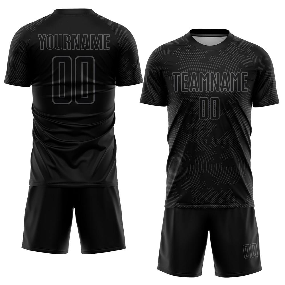 Black Gray Sublimation Soccer Uniform Jersey, Custom Team Soccer Jersey Shirt