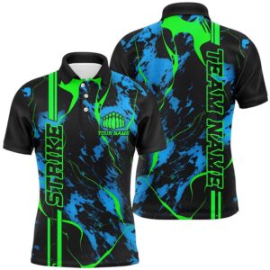 Black, Green And Blue Strike Bowling Polo…