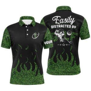 Black Green Grass Men’s Golf Polos Shirts…