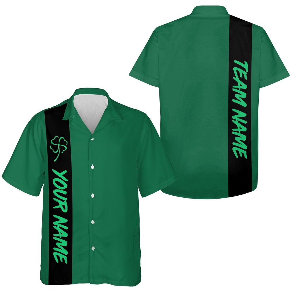 Black Green Retro Short-Sleeve Button Down Hawaiian Shirt, Custom Team Bowling Hawaiian Shirt Black Green Retro Short-Sleeve Button Down Hawaiian Shirt, Custom Team Bowling Hawaiian Shirt