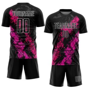 Black Hot Pink Deep Pink Dripping Splatter Art Sublimation Soccer Uniform Jersey Custom Team Soccer Jersey Shirt 2 gbcf9a.jpg