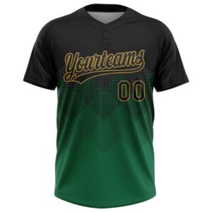Black Kelly Green Old Gold 3D Pattern Gradient Square Shapes Two Button Unisex Softball Jersey Custom Team Softball Jersey 2 qmm1lk.jpg