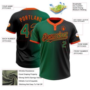 Black Kelly Green Orange Gradient Fashion Two Button Unisex Softball Jersey Custom Team Softball Jersey 3 uapgxx.jpg
