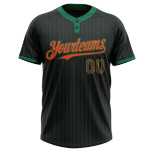 Black Kelly Green Pinstripe Orange Two Button Unisex Softball Jersey Custom Team Softball Jersey 2 uipjrv.jpg