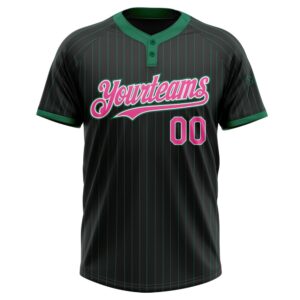 Black Kelly Green Pinstripe Pink White Two Button Unisex Softball Jersey Custom Team Softball Jersey 2 d0n46e.jpg