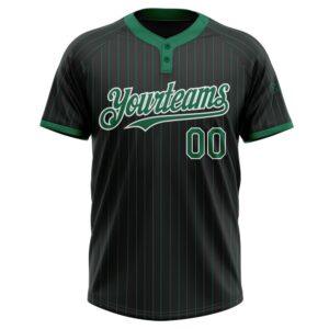 Black Kelly Green Pinstripe White Two Button Unisex Softball Jersey Custom Team Softball Jersey 2 frqxfs.jpg