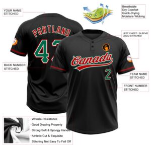 Black Kelly Green Red Two Button Unisex Softball Jersey Custom Team Softball Jersey 3 mnwo4i.jpg