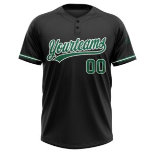 Black Kelly Green White Two Button Unisex Softball Jersey Custom Team Softball Jersey 2 if9lkl.jpg