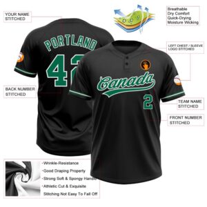 Black Kelly Green White Two Button Unisex Softball Jersey Custom Team Softball Jersey 3 kpfafo.jpg