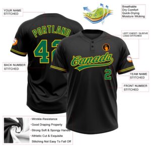 Black Kelly Green Yellow Two Button Unisex Softball Jersey Custom Team Softball Jersey 3 jtgaem.jpg