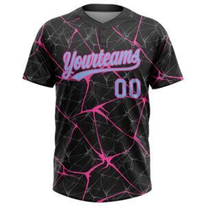 Black Light Blue Pink 3D Pattern Abstract Network Two Button Unisex Softball Jersey Custom Team Softball Jersey 2 hqgt05.jpg