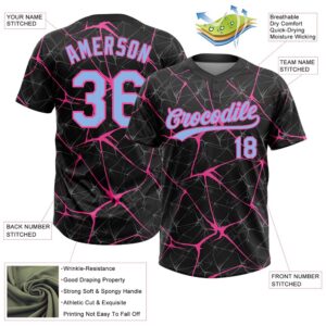 Black Light Blue Pink 3D Pattern Abstract Network Two Button Unisex Softball Jersey Custom Team Softball Jersey 3 zu2wzq.jpg