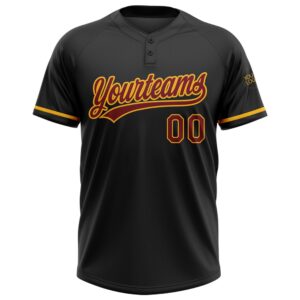Black Maroon Gold Two Button Unisex Softball Jersey Custom Team Softball Jersey 2 rc38gk.jpg