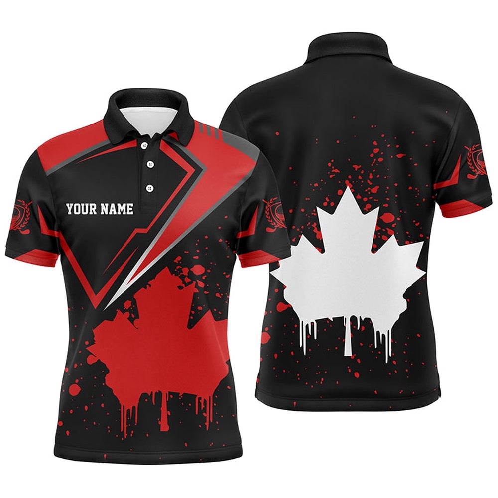 Black Men’s Golf Polo Shirts Canada Flag Maple Leaf Custom Team Golf Shirts, Canadian Patriot Golf Tops, Golf Polo Shirt, Golf Shirts Black Men’s Golf Polo Shirts Canada Flag Maple Leaf Custom Team Golf Shirts, Canadian Patriot Golf Tops, Golf Polo Shirt, Golf Shirts