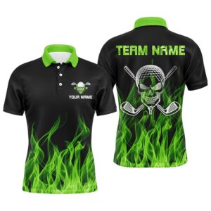 Black Men’s Golf Polo Shirts Custom Green…