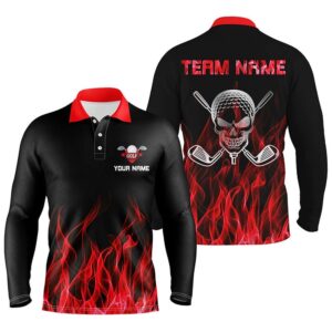 Black Men s Golf Polo Shirts Custom Red Flame Skull Golf Clubs For Men Golf Polo Shirt Golf Shirts 2 ztlmi7.jpg