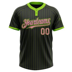 Black Neon Green Pinstripe Medium Pink Two Button Unisex Softball Jersey Custom Team Softball Jersey 2 z2svqd.jpg