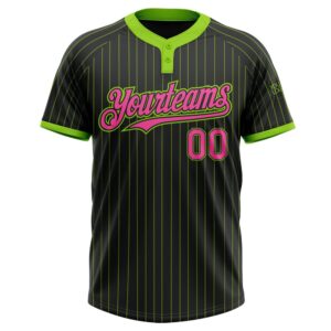 Black Neon Green Pinstripe Pink Two Button Unisex Softball Jersey Custom Team Softball Jersey 2 pthq1m.jpg