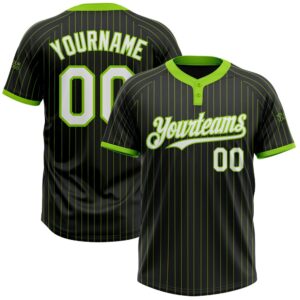 Black Neon Green Pinstripe White Two Button…