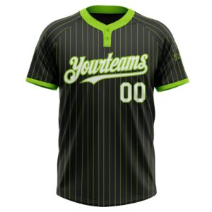 Black Neon Green Pinstripe White Two Button Unisex Softball Jersey Custom Team Softball Jersey 2 fmtc1m.jpg