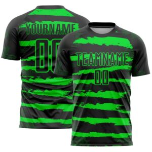 Black Neon Green Sublimation Soccer Uniform Jersey,…