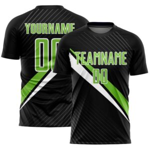 Black Neon Green White Diagonal Lines Sublimation…
