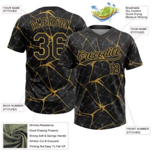 Black Old Gold 3D Pattern Abstract Network Two Button Unisex Softball Jersey Custom Team Softball Jersey 3 b9ljyd.jpg