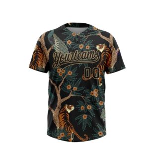 Black Old Gold 3D Pattern Tiger And Peacock Two Button Unisex Softball Jersey Custom Team Softball Jersey 2 kr838c.jpg