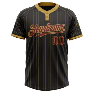 Black Old Gold Pinstripe Burgundy Two Button Unisex Softball Jersey Custom Team Softball Jersey 2 c3034l.jpg
