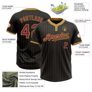 Black Old Gold Pinstripe Burgundy Two Button Unisex Softball Jersey Custom Team Softball Jersey 3 zsfpk3.jpg