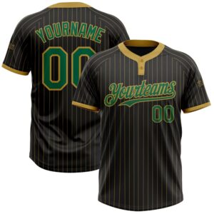 Black Old Gold Pinstripe Kelly Green Two…