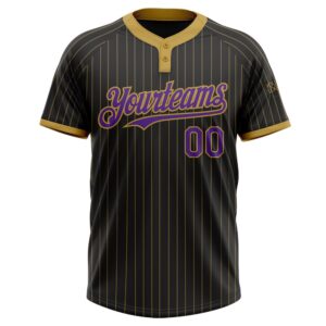Black Old Gold Pinstripe Purple Two Button Unisex Softball Jersey Custom Team Softball Jersey 2 cnnjcq.jpg