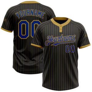 Black Old Gold Pinstripe Royal Two Button…
