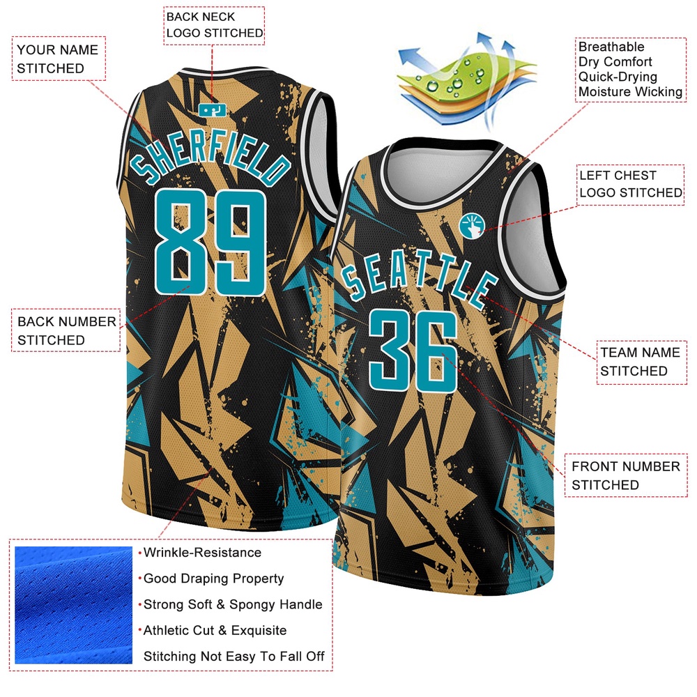 Black Panther Blue Old Gold 3D Pattern Design Geometric Shapes Authentic Basketball Jersey, Custom Team Soccer Jersey Shirt Black Panther Blue Old Gold 3D Pattern Design Geometric Shapes Authentic Basketball Jersey, Custom Team Soccer Jersey Shirt