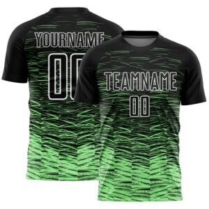 Black Pea Green White Line Sublimation Soccer…