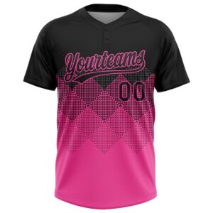 Black Pink 3D Pattern Gradient Square Shapes Two Button Unisex Softball Jersey Custom Team Softball Jersey 2 cz4fkp.jpg