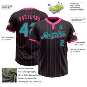 Black Pink Pinstripe Aqua Two Button Unisex Softball Jersey Custom Team Softball Jersey 3 oxypb7.jpg