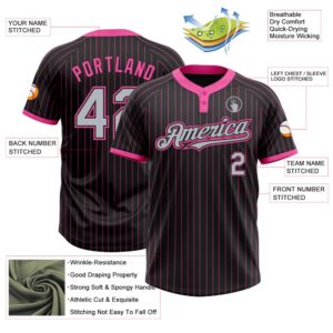 Black Pink Pinstripe Gray Two Button Unisex Softball Jersey Custom Team Softball Jersey 3 xv0b9d.jpg