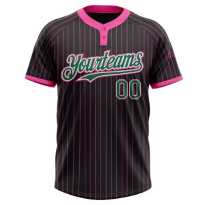 Black Pink Pinstripe Kelly Green White Two Button Unisex Softball Jersey Custom Team Softball Jersey 2 hcnl0p.jpg