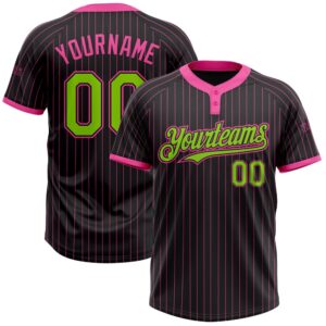 Black Pink Pinstripe Neon Green Two Button…