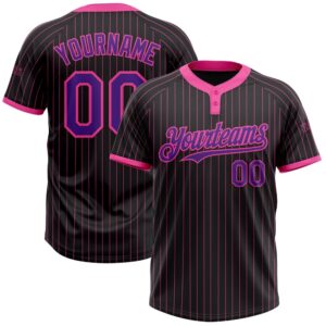 Black Pink Pinstripe Purple Two Button Unisex…