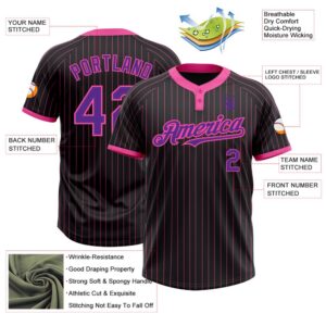 Black Pink Pinstripe Purple Two Button Unisex Softball Jersey Custom Team Softball Jersey 3 y7ab2e.jpg