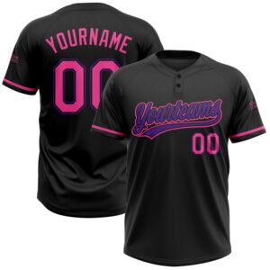 Black Pink Purple Two Button Unisex Softball…