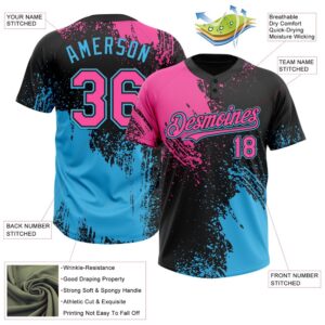 Black Pink Sky Blue 3D Pattern Abstract Brush Stroke Two Button Unisex Softball Jersey Custom Team Softball Jersey 3 zn7hqu.jpg
