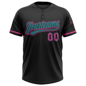 Black Pink Teal Two Button Unisex Softball Jersey Custom Team Softball Jersey 2 itjnnw.jpg