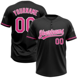 Black Pink White Two Button Unisex Softball…