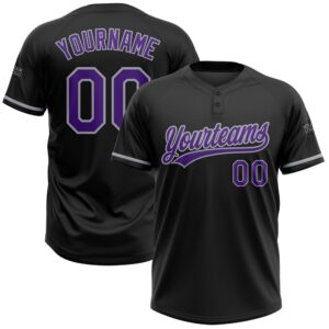 Black Purple Gray Two Button Unisex Softball…