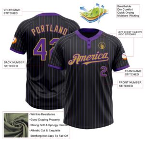 Black Purple Pinstripe Old Gold Two Button Unisex Softball Jersey Custom Team Softball Jersey 3 s54byk.jpg