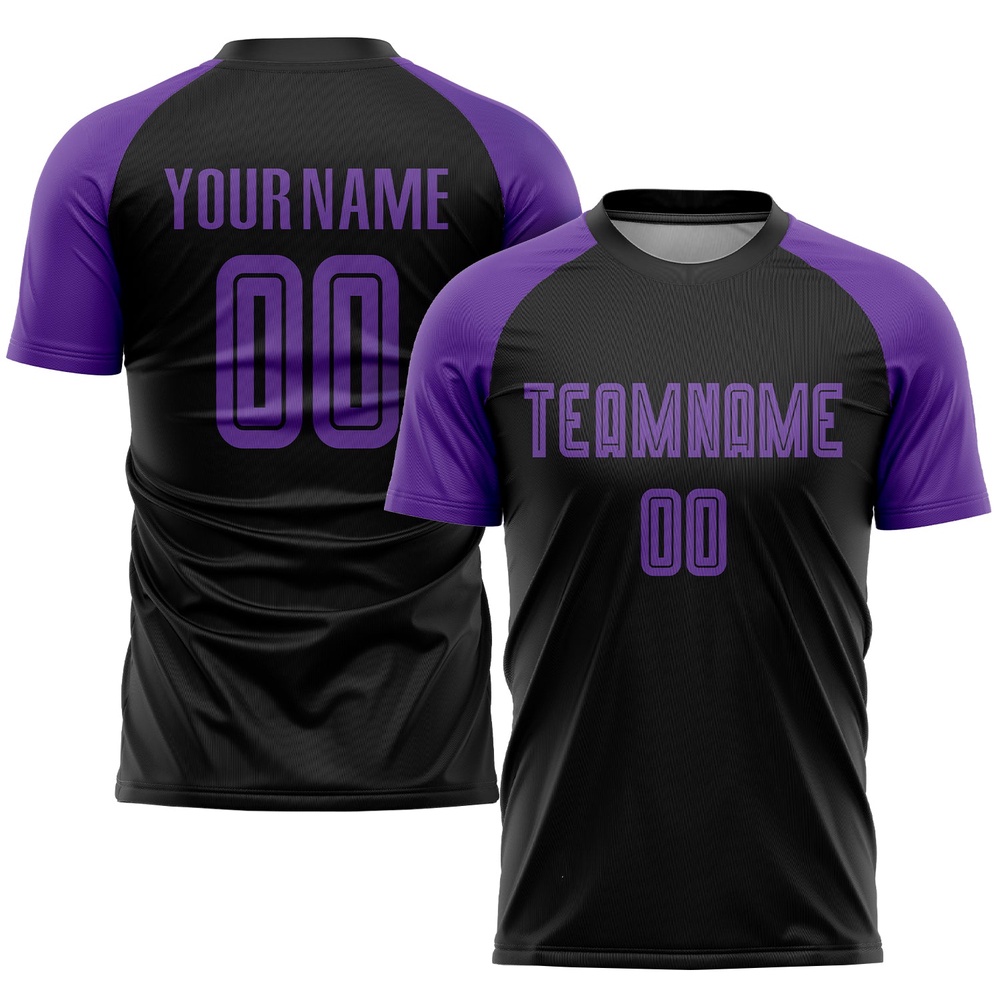Black Purple Sublimation Soccer Uniform Jersey, Custom Team Soccer Jersey Shirt Black Purple Sublimation Soccer Uniform Jersey, Custom Team Soccer Jersey Shirt